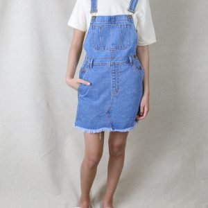 Ckoey Denim Bib Overall Dress