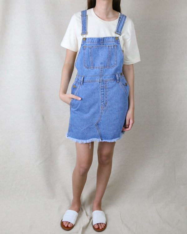 Ckoey Denim Bib Overall Dress