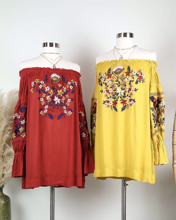 Off the Shoulder Embroidered Dress in More Colors